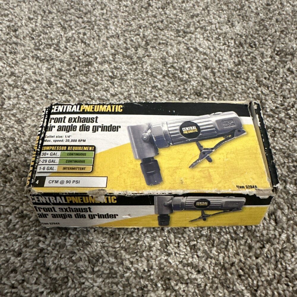 Central Pneumatic Front Exhaust Air Angle Die Grinder Item #52848, 90 PSI